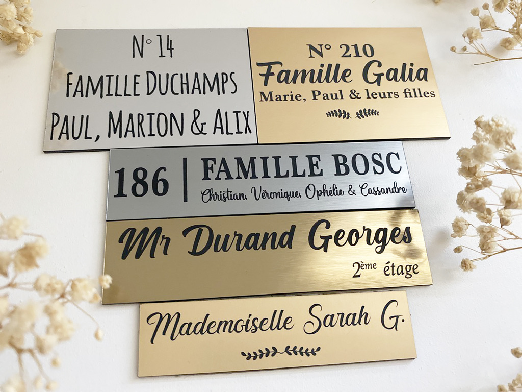 Plaque à boîte aux lettres personnalisée